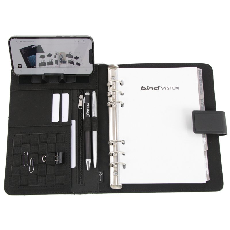 Herbruikbare planningsagenda met harde kaft zonder kalender, A5-formaat, antracietkleurig.